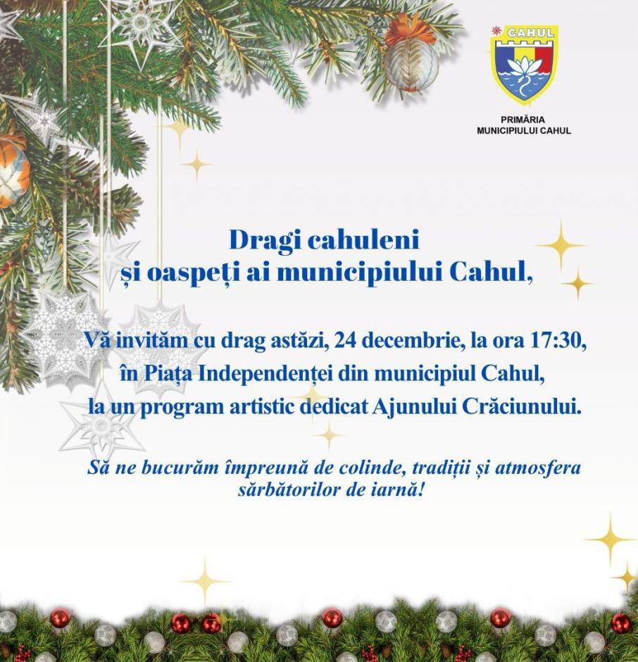 Program artistic dedicat Ajunului Crăciunului la Cahul